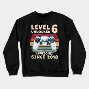 Six 6Th Birthday Decoration Boy 6Yr 6 Year Old Birthday Crewneck Sweatshirt